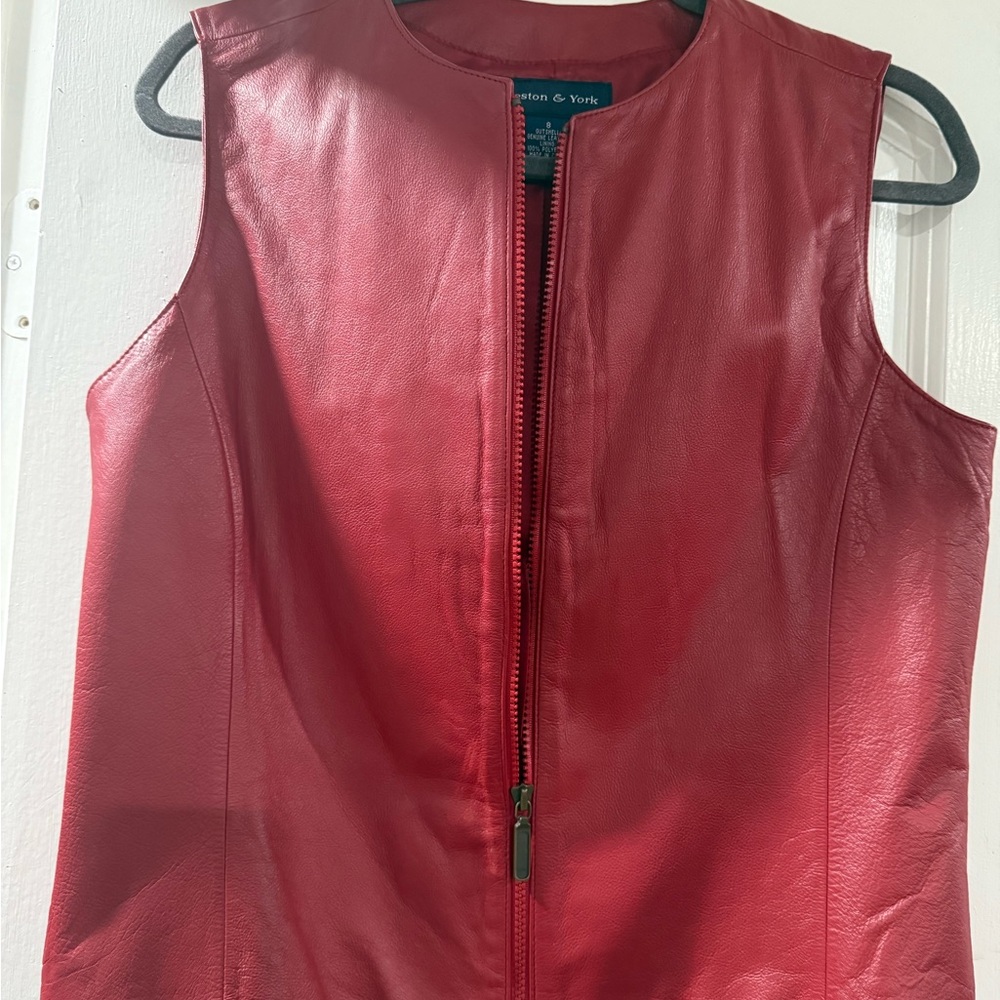 Preston & York Red Leather Vest